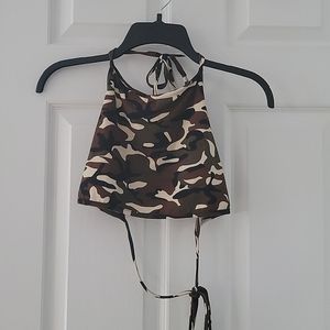 Backless Camo Wrap Top